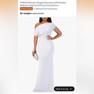 Women's Elegant Sleeveless Off Shoulder
Bodycon Long Formal Dress